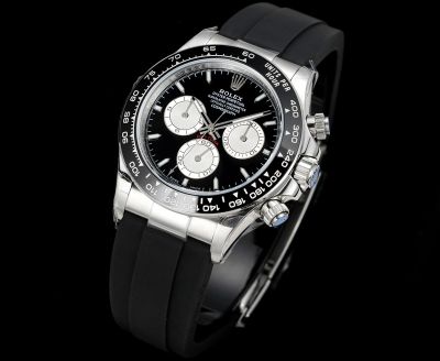 N+ Factory Rolex Daytona Replica with Rubber Strap 155g 40mm*12.2mm 7750/4310/4131 Movement Black Watch